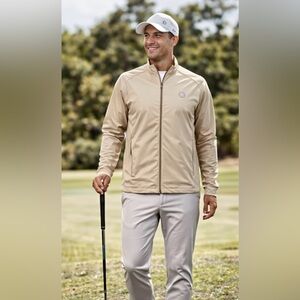 G/FORE Performer FZ Hybrid Jacket Men’s L Beige Full Zip Golf Windbreaker NEW